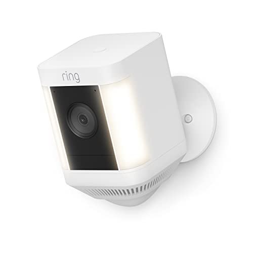 Ring Spotlight Cam Plus, Battery (newest model), Home or business security with HD video, Two-Way Talk, Color Night Vision, and Security Siren, White